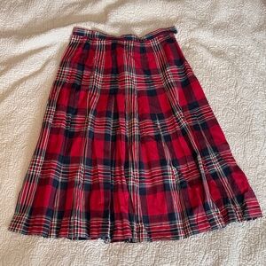 Pendleton Red and Black Plaid A-Line Skirt